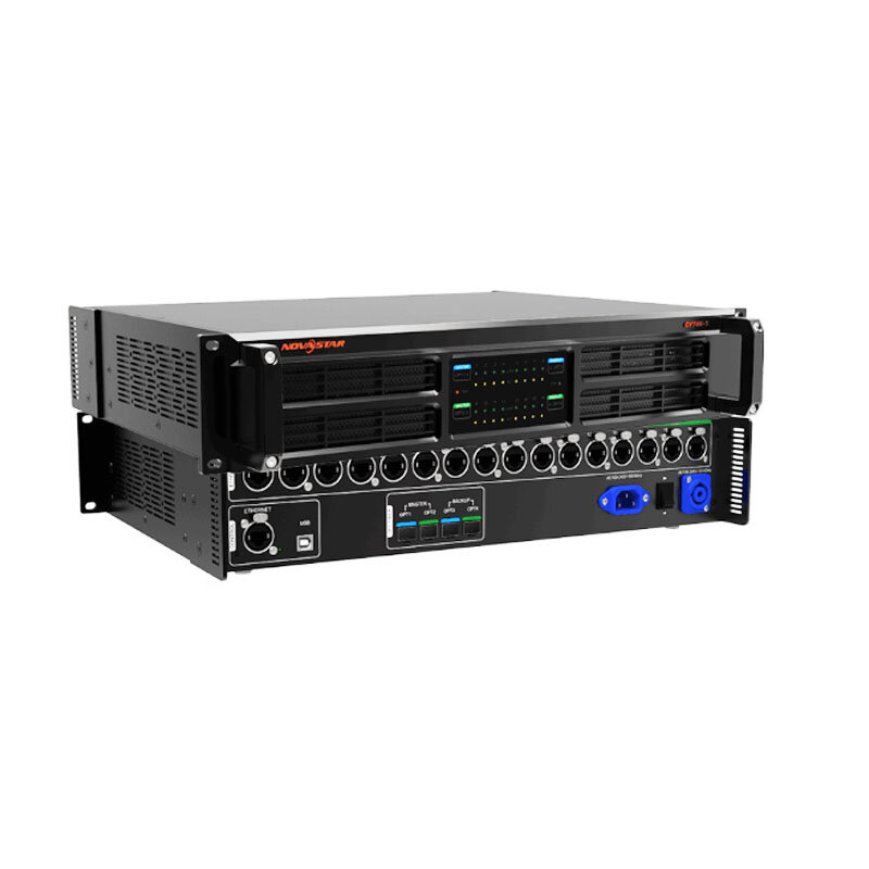 Novastar Fiber Converter CVT4K-S / CVT4K-M . Supports 16-channel Neutrik Ethernet outputs .