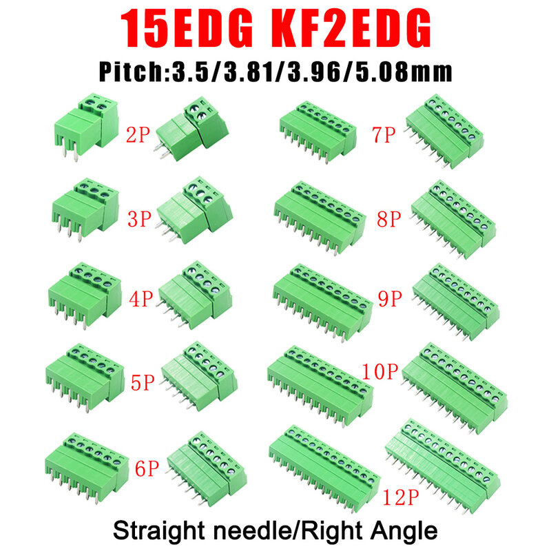 5 пар 15EDG KF2EDG 3,5 мм 3,81 мм 3,96 мм 5,08 мм PCB винтовой клеммный блок 2-14Pin штекер гнездовой разъем контактный разъем проводной разъем