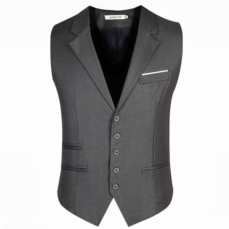 M-6XL Dress Vests For Men Slim Fit Mens Suit Vest Male Waistcoat Gilet Homme Casual Sleeveless Formal Business Jacket Plus Size
