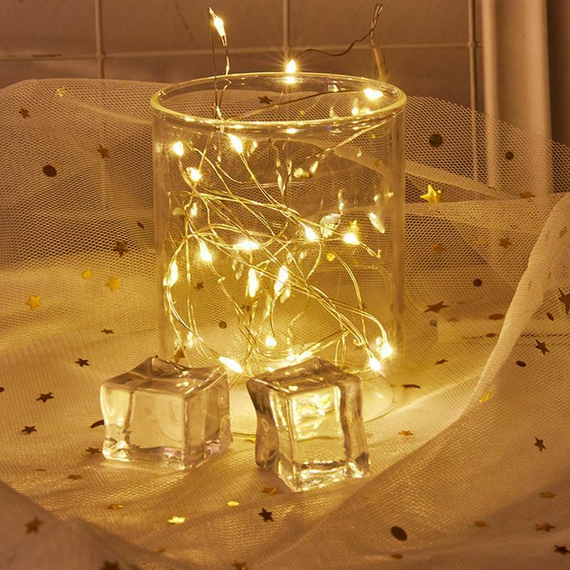 Mini Led Fairy Light String Accu-Aangedreven Lichtslingers Koperen Draad Twinkeling Lampjes Voor Slaapkamer Party Kerst Bruiloft Decor