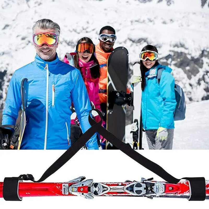 Нейлоновые ремни для катания на лыжах, Портативный Регулируемый износостойкий ремешок для катания на лыжах