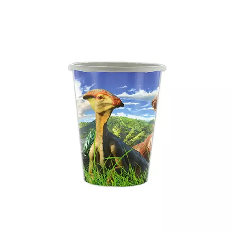 Новинка, одноразовая посуда в виде динозавра Юрского периода, тарелки для чашек, детский день рождения, разноцветный латексный шар с динозавром, баннер, украшение