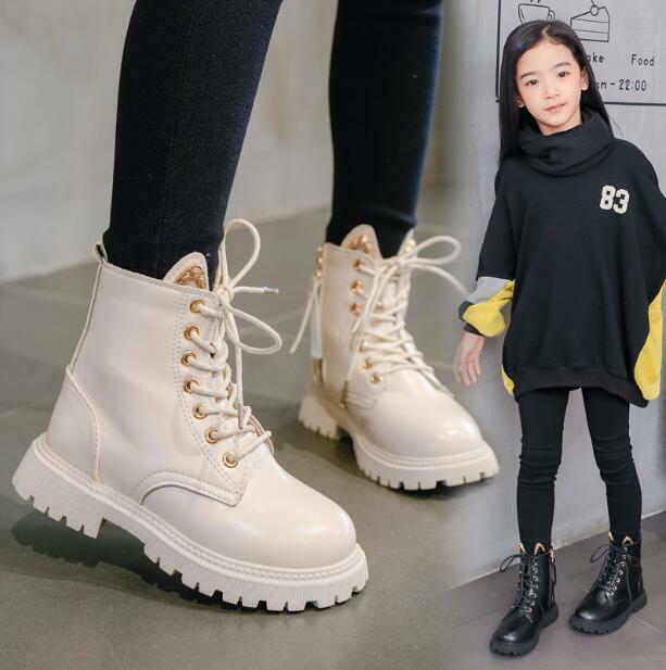 New Autumn Children Leather Boots Boys Shoes Kids Fashion Boots Baby Ankle Snow Boots Sports Sneakers Winter Shoe for Girl Kids