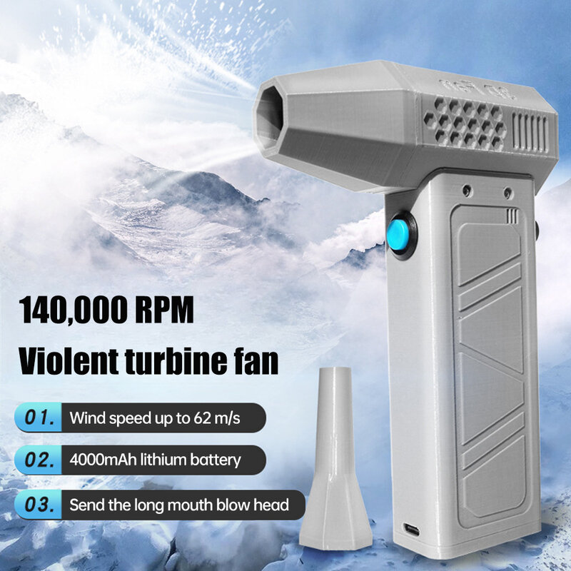 140000RPM Air Blower Power Display Handheld Mini Turbo Fan Dust Cleaner Wireless Electric Blower Portable Powerful Turbo Jet Fan