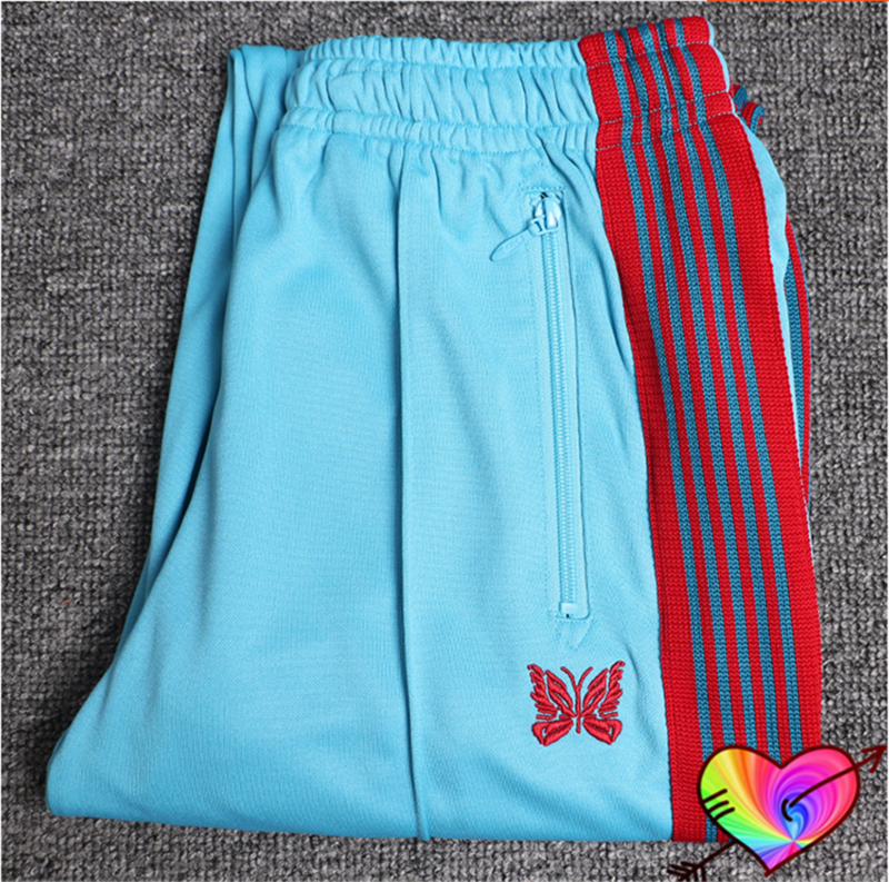 2022 разноцветные спортивные брюки для мужчин и женщин 1:1 высококачественные многоцветные брюки с вышивкой бабочками и полосками на иглах брюки AWGE