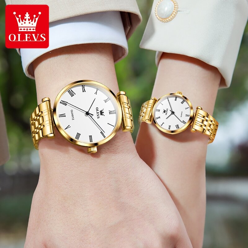 Мужские и женские кварцевые часы с браслетом из нержавеющей стали
