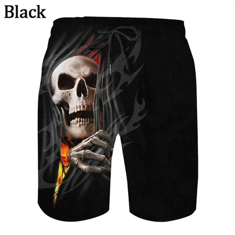 Trend Skull 3D Printed Casual Shorts Summer Unisex Street Gothic Personality Cool Sports Shorts Skateboarding Short Pants Homme