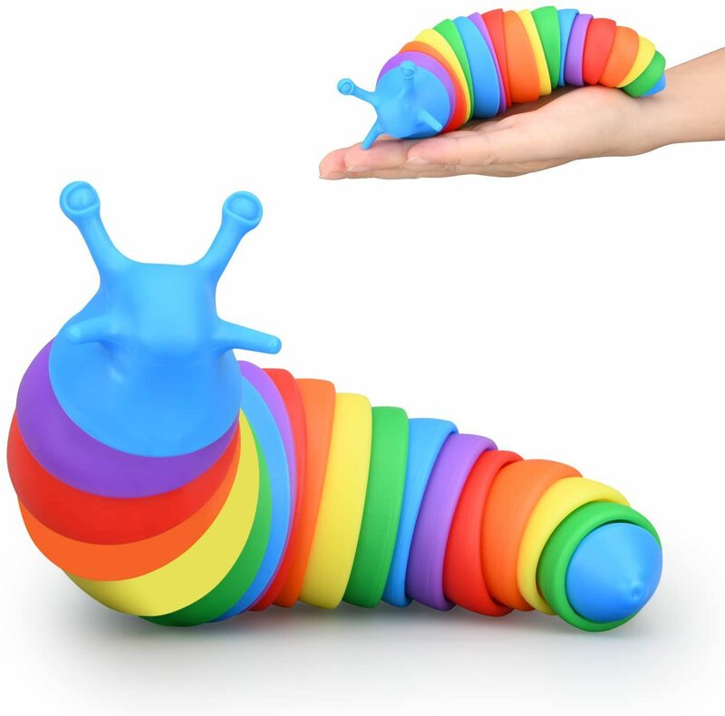 Mainan Siput Sensorik Artikulasi Fidget Lucu Mainan Fidget Ulat Cacing Realistis Mainan untuk Anak-anak Dewasa ADHD Autisme Pereda Stres
