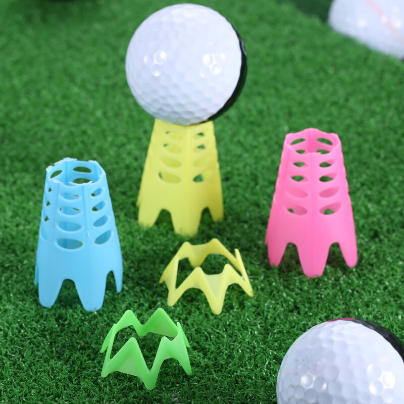 10Pcs Plastic Golf Simulator Tees for Home Outdoor Indoor Winter Turf and Driving Range Practice Training Golf Course Mat Tees