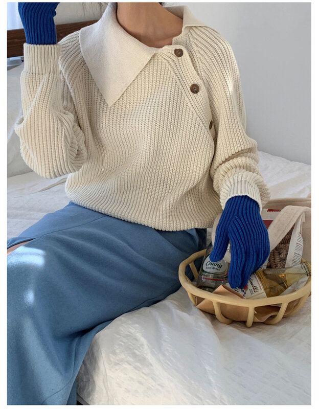Luvas de tricô macias de cor sólida para luvas de malha quentes femininas adulto para o inverno