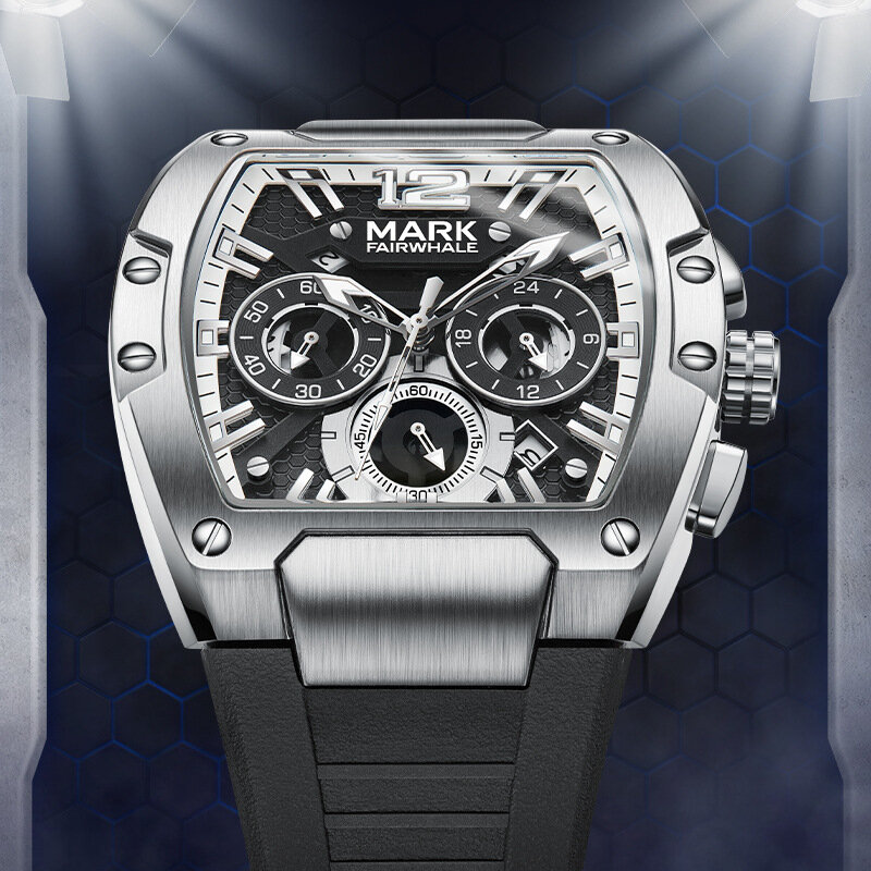 Modny zegarek męski marki Fairwhale wielofunkcyjny zegarek z indeksem wodoodporny sportowy silikonowy pasek męski Quartz zegarek na rękę