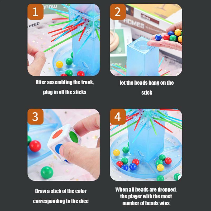 Kerplunk Board Game com Beads Sticks para 2 a 4 jogadores, jogos engraçados para crianças, Sticks e Pagoda Shaped, diversão rápida