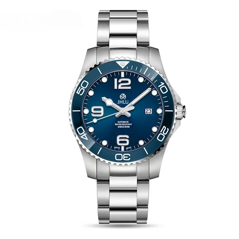Jam tangan pria baru 2024 jam tangan kuarsa otomatis baja tahan karat safir kedap air 100m kualitas tinggi