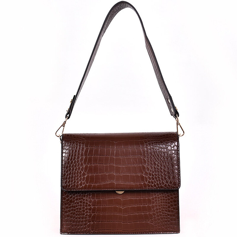 Luxury Flap Handbag Women's Designer Fashion New High Quality PU Leather Handbags Crocodile Pattern Shoulder Messenger Bag