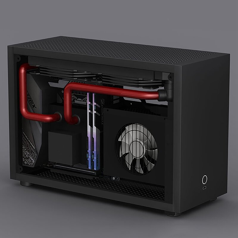 Geeek M5 A4 Mini Itx Side 240 transparente Water-cooled pequeno chassi SFX Power portátil pequeno computador host 140*340*220mm