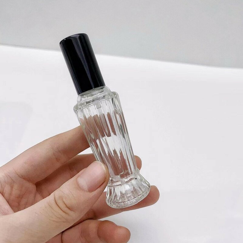 10ml Portable Glass Spray Bottle Beech Lid Perfume Bottle Wooden or Metal Cover Empty Bottle Sample Vial Cosmetic Container