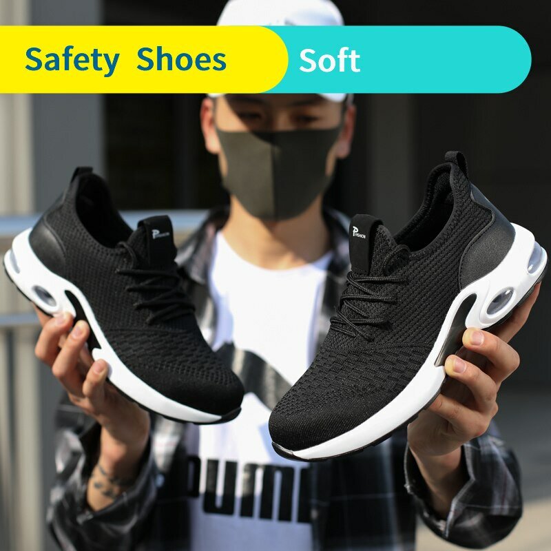 Chaussures de sécurité en acier pour hommes et femmes, chaussures de travail respirantes, protection anti-collision