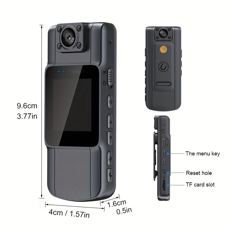HD 1080P registratore di guida palmare Clip posteriore strumento per le forze dell'ordine visione notturna a infrarossi WiFi fotocamera portatile intelligente