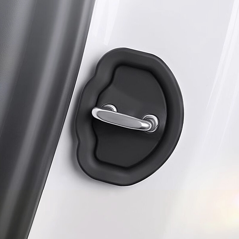 Amortecedor da porta do carro para Tesla Y, Protetor flexível fechadura da porta do carro, Silicone Travas Tampa, Acessórios