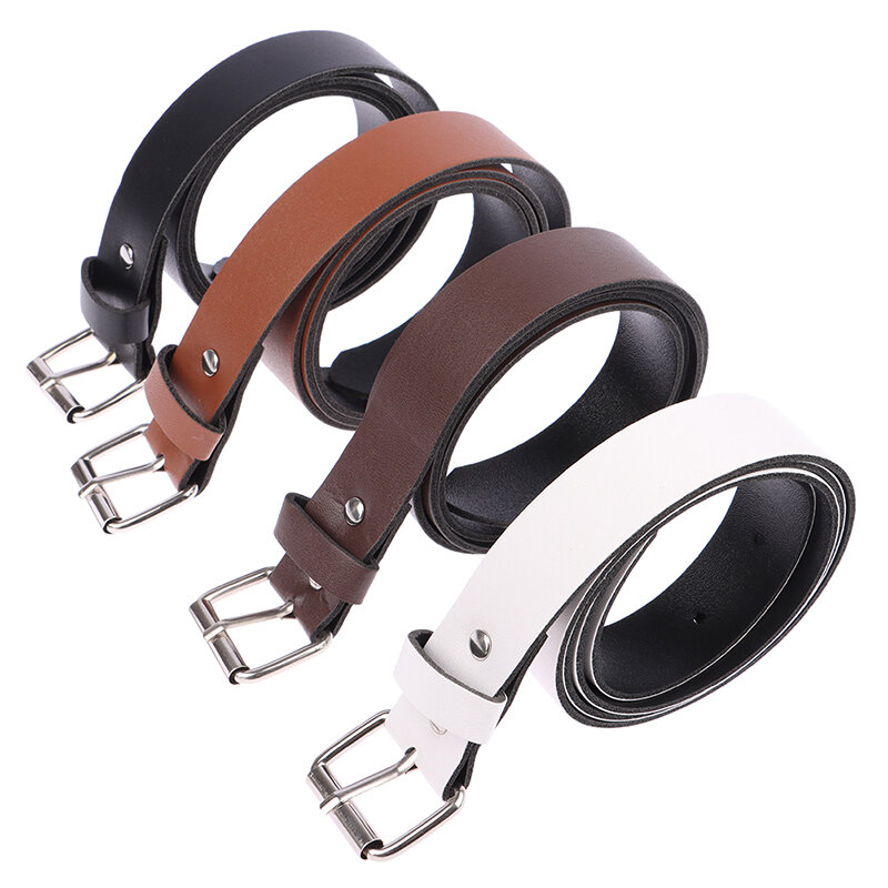 Cinturón de cuero PU con hebilla de Metal para hombre y mujer, cinturón decorativo de 2,3x100cm con hebilla de aleación para ropa, 1 unidad