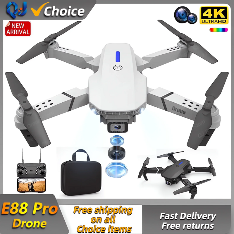 2024 E88Pro RC Drone 4K Professinal con 1080P grandangolare HD Camera pieghevole elicottero WIFI FPV altezza tenere giocattolo regalo