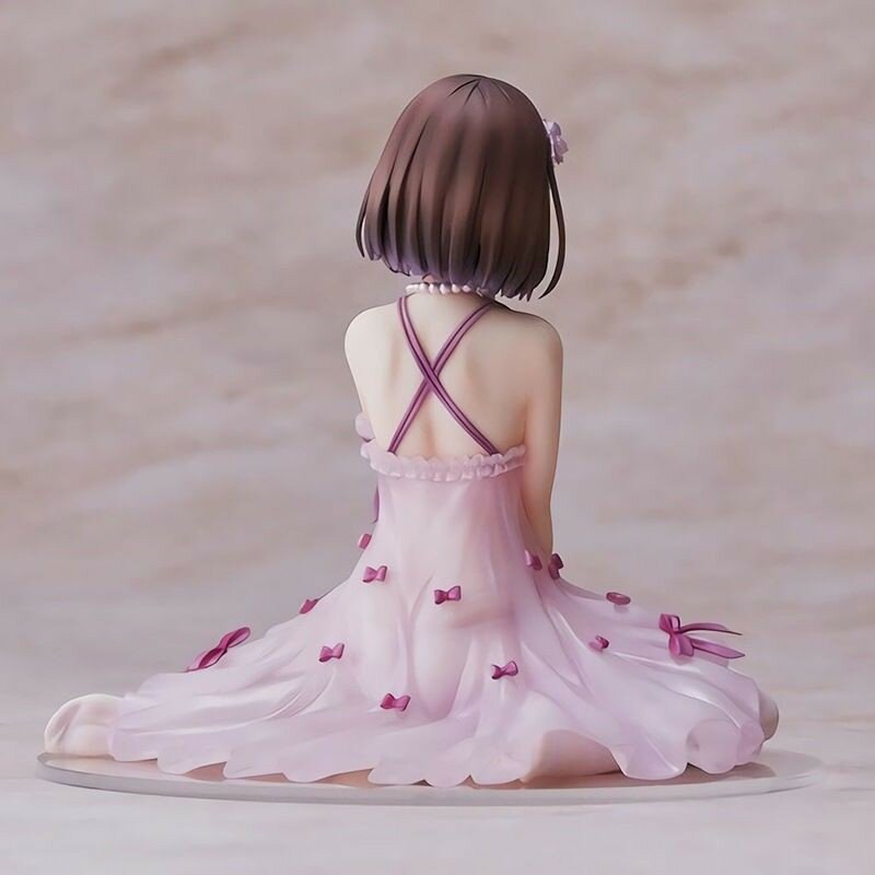 Chemise de nuit sexy Megumi Kato en position assise, figurine d'action fine, figurine d'anime, modèle de collection, jouets beurre, cadeau, 16cm