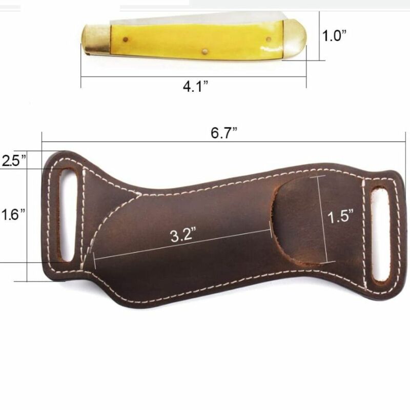 Nóż składany ze skóry bydlęcej nowy brązowy sprzęt do noszenia na zewnątrz narzędzie do pochwy 16.5*6.5cm sprzęt biwakowy torba do noszenia na zewnątrz