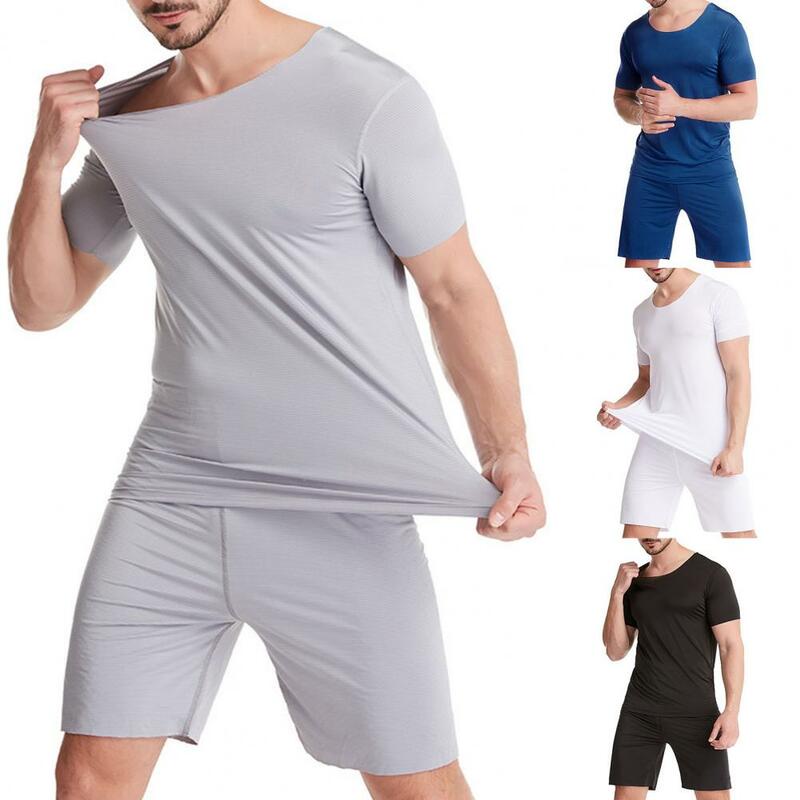 Ensemble de sous-vêtements élastiques pour hommes, grands ensembles décontractés, ensemble de nuisette près du corps, sous-vêtements d'été pour dormir