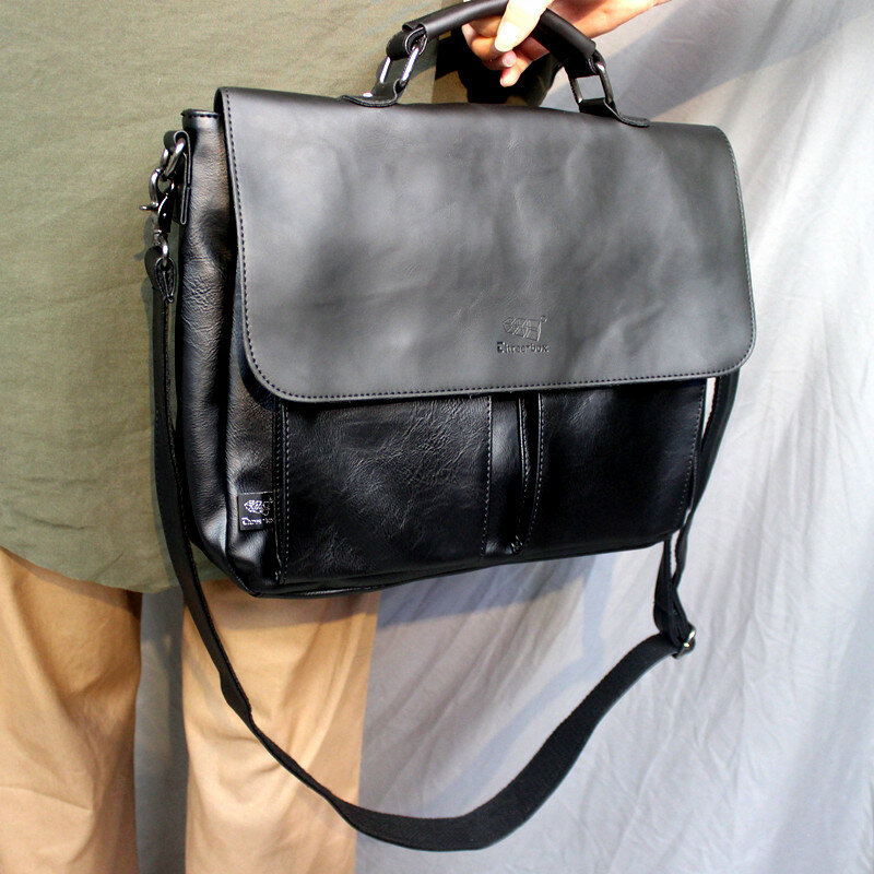 Мягкая кожаная мужская сумка, портфель в японском стиле ретро, мужская сумка для ноутбука, Повседневная сумка через плечо, модные брендовые большие сумки через плечо