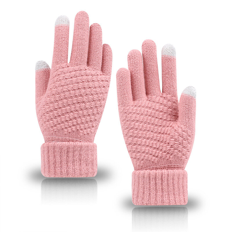 Guanti Touch screen da donna inverno maglia pile jacquard spessa coppia calda moda guanti invernali produttori all'ingrosso