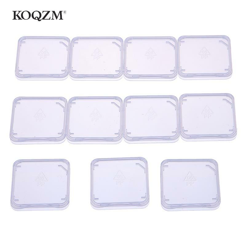 10pcs Transparent Plastic SD Memory Card Case Holder Box Storage Boxes Memory Card Clear Case Holder Protector