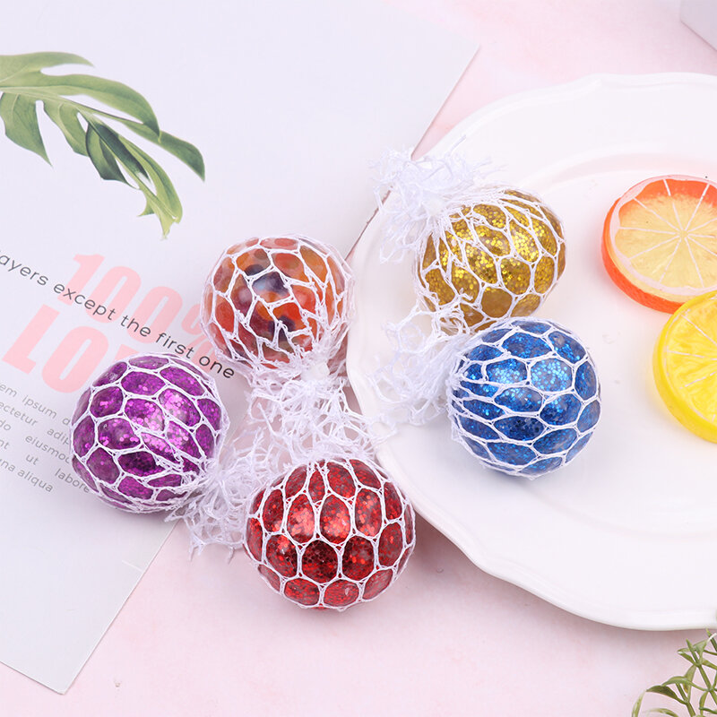 Exercise Hand Grip Strength Resilient Grape Net Stress Ball Toy Ball Stress Relief Ball Adult Child Autism Sensory Toy Vent Ball