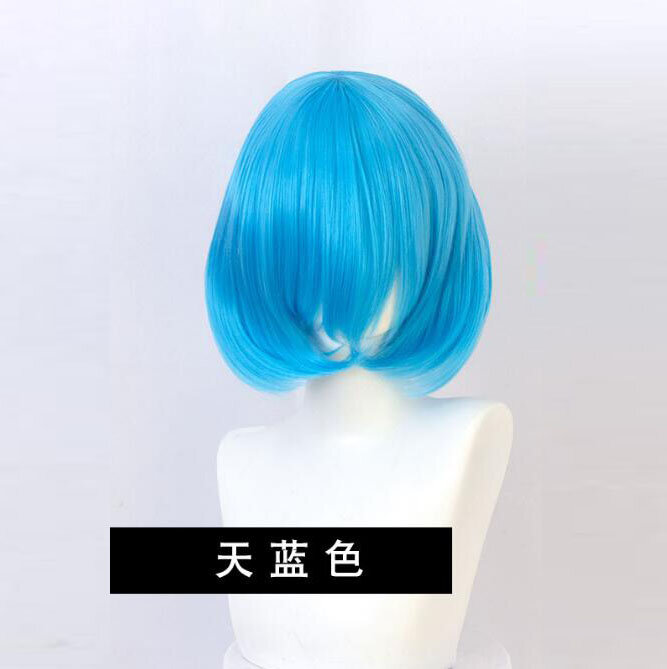 cosplay short Wig Black white purple blue red yellow high temperature fiber Synthetic Wig  Party Cosplay Wig