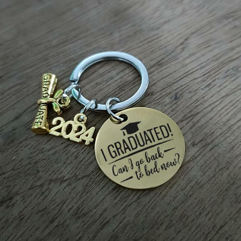 High School Students Graduation Gifts Daughters Class of 2024 Keychain Gift for College Engraved Him