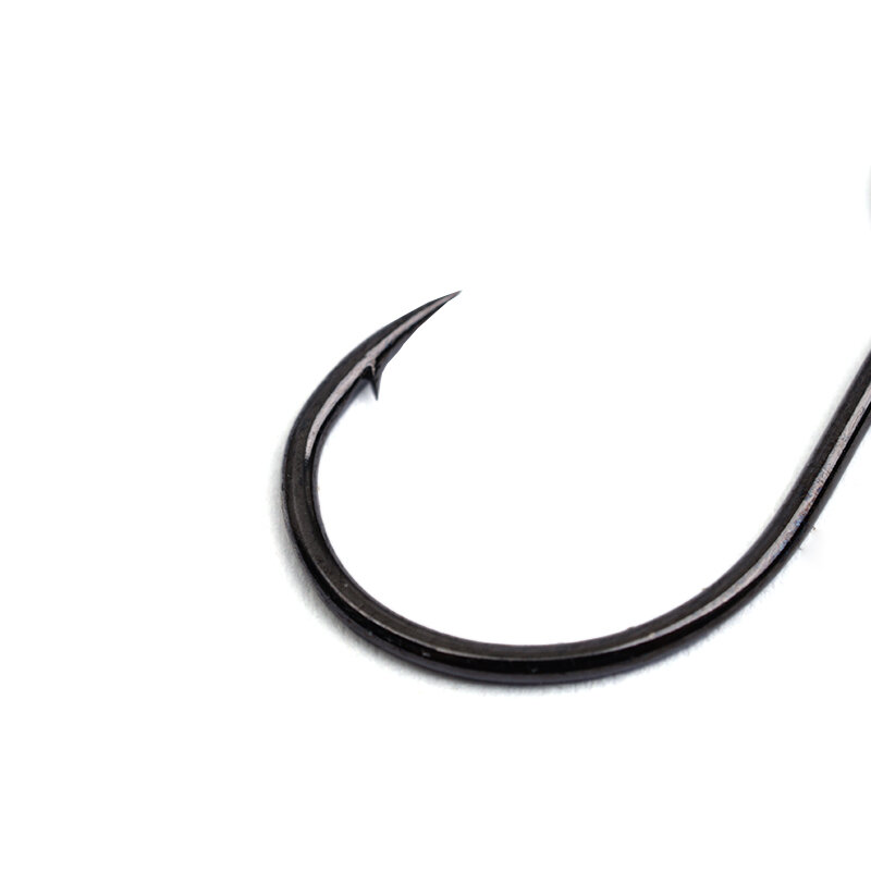 Outkit-gancho de pesca s55m original, ganchos simples, com inline, aço de alto carbono, tamanho 6, 8, 10, 12, 10pcs