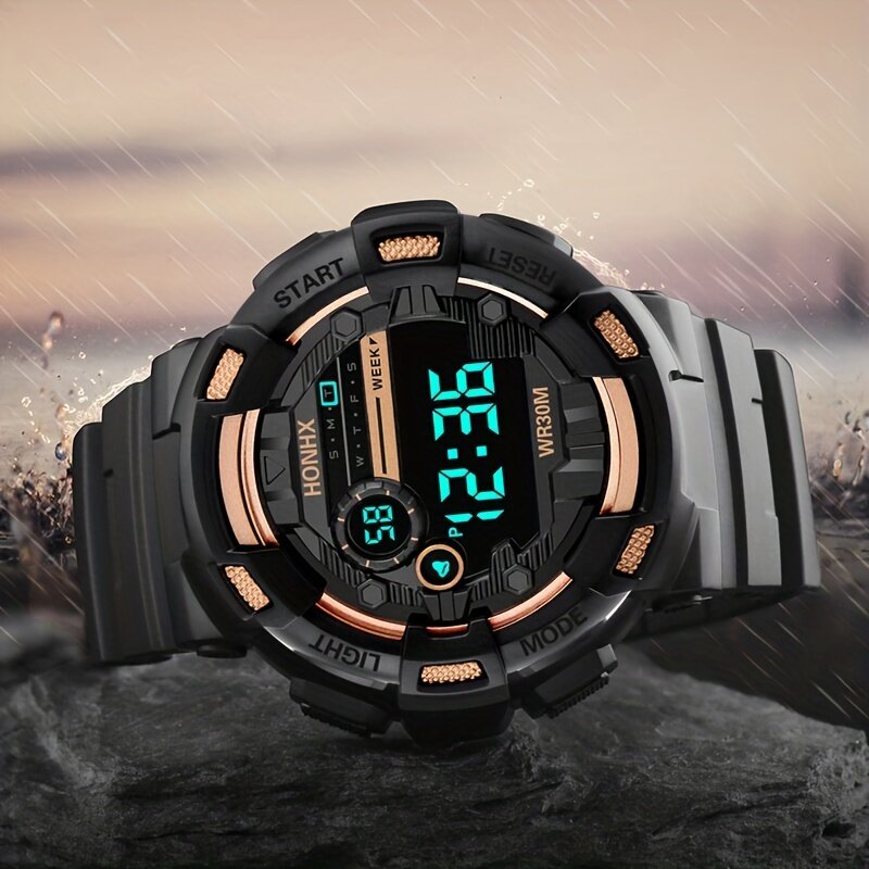 Jam tangan Digital Sporty untuk remaja-tampilan mudah dibaca, tali silikon, multi-fitur, hadiah Ideal