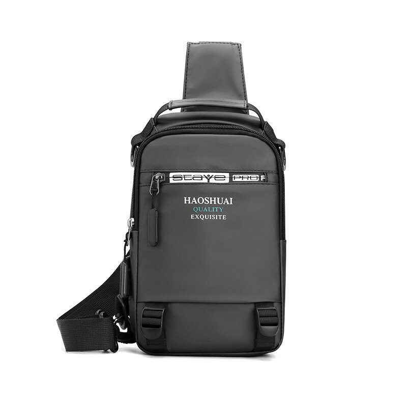 Bolso de pecho multifuncional para hombre, bolsa de mensajero de un solo hombro para exteriores, mochila coreana resistente al agua con USB, novedad