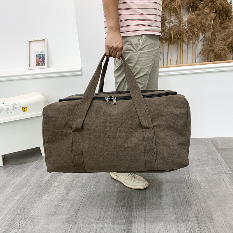 Grande capacidade lona sacos de viagem para homens, durável bolsa, esportes ao ar livre armazenamento, bagagem mochila, cor sólida, novo