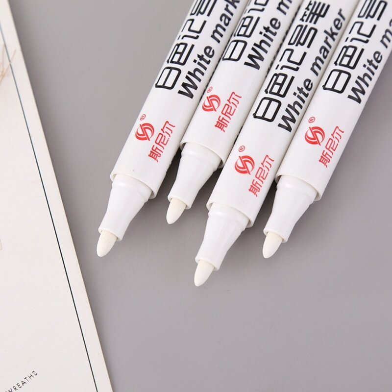 Witte Verf Pennen, Permanente Markeerstift Verf Pennen voor Hout Rock Plastic Leer Drop Shipping