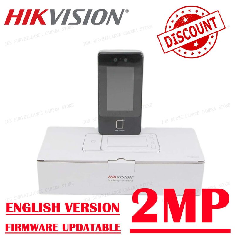 Hikvision-terminal de acesso facial ds-k1t342mfx, áudio bidirecional, reconhecimento facial e cartão de microfone