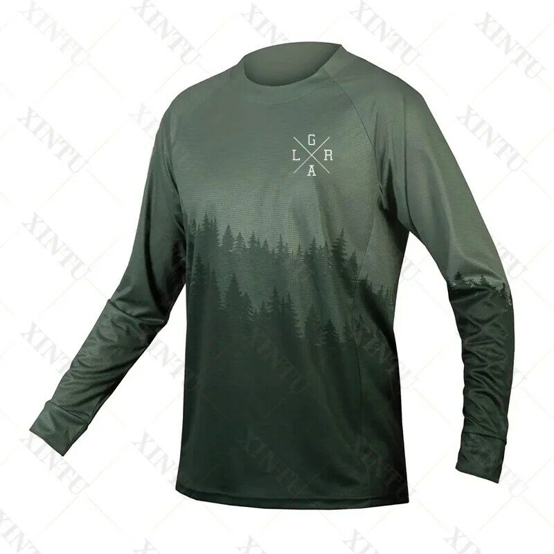 Solto cavaleiro camisa de manga longa dos homens mtb ciclismo camisa bmx downhill camisa motocross mx enduro respirável vestuário