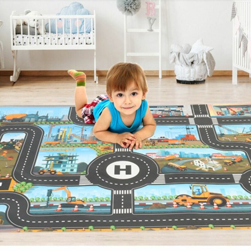 Дорожный Коврик, детский инженерный парковочный коврик, карта для мальчиков и девочек, обучающая игрушка, мультяшный игровой коврик для детской игрушки, игры