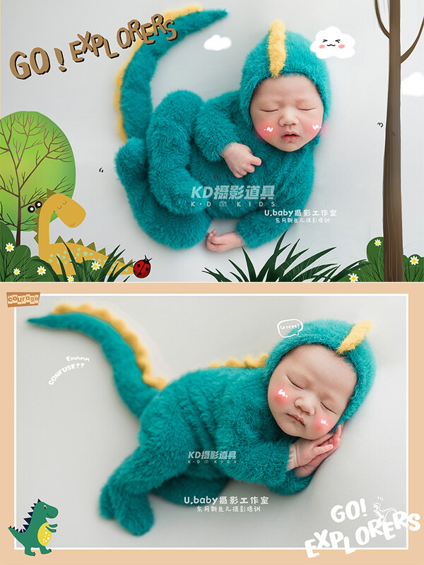 Fotografie Rekwisieten Nieuw Product Volle Maan Baby Fotografie Dinosaurus Kleding Baby Pasgeboren Kinderen Fotografie Studio Fotoshoot