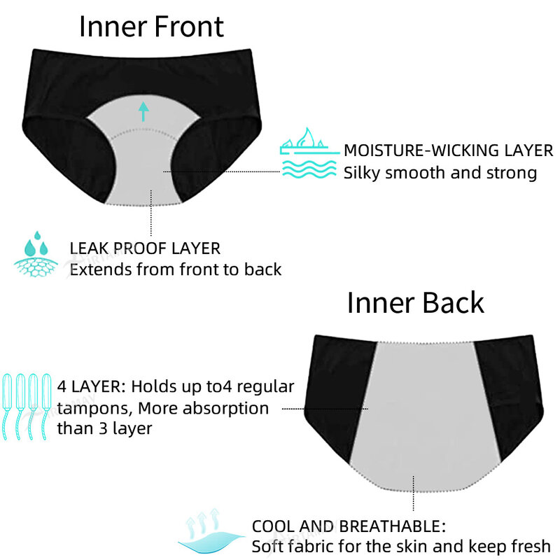 Sexy Leopard underwear 4-layer absorbent menstrual underwear leak-proof women's physiological menstrual underwear