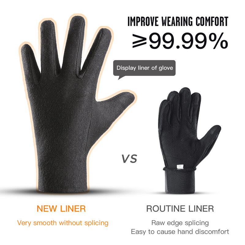 Luvas 3M-Thermal Touchscreen para homens e mulheres, grossas, impermeáveis, ciclismo, esqui, corrida, esportes ao ar livre, inverno