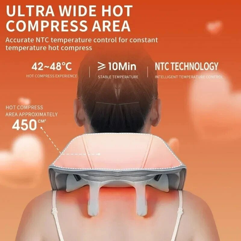 Multifunctional Massage Shawl, Cervical Spine And Back Massager, Heating And Kneading Trapezius Muscle Charging Back Buckle Type
