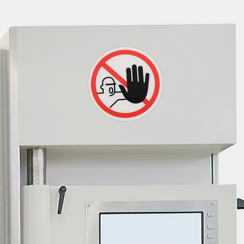 4 buah tanda keselamatan stiker perekat peralatan Tag tidak menyentuh stiker peringatan Pvc stiker keamanan kuku