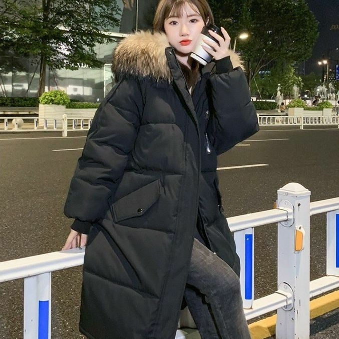 Новинка 2023, пуховик из хлопка, женская зимняя куртка в Корейском стиле средней длины большого размера, свободная хлопковая куртка, утепленная куртка