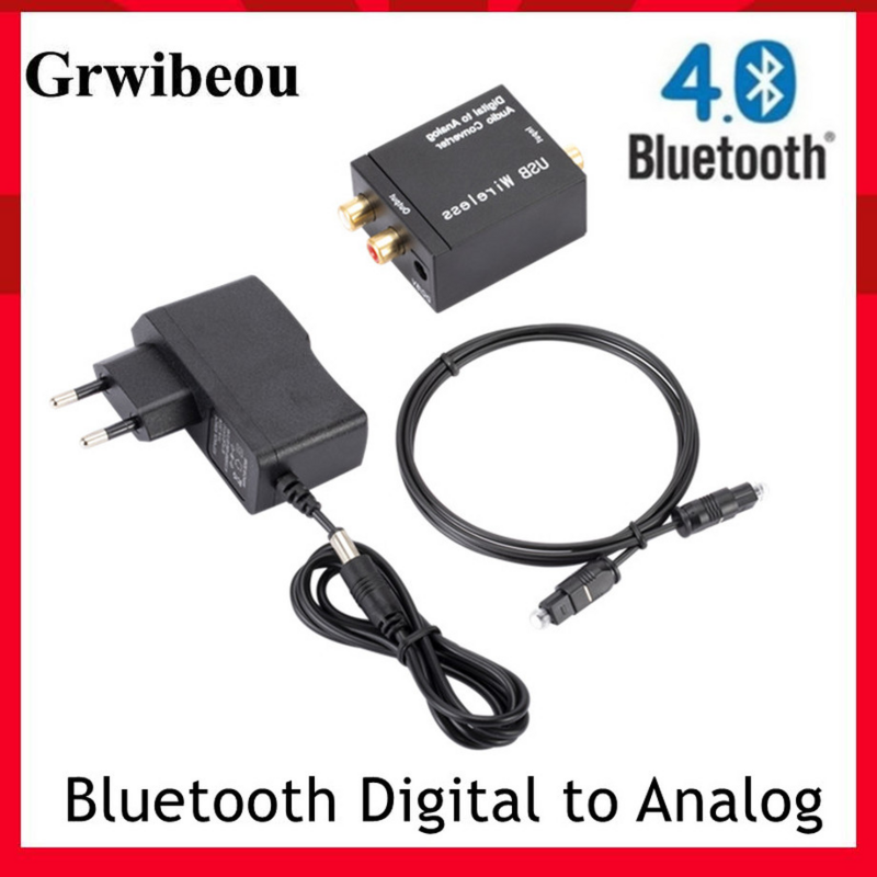 Grwibeou Amplifier Adaptor Konverter Audio Analog Ke Bluetooth Digital Dekoder Serat Optik Sinyal Koaksial Ke Analog DAC Spdif