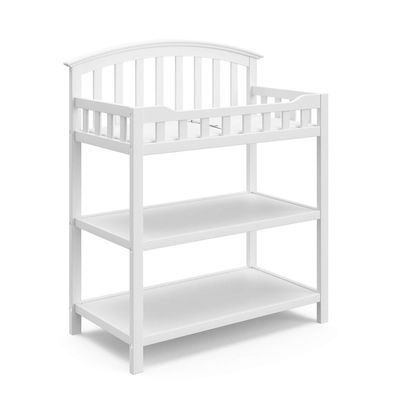 Пеленальный столик с водостойкой пеленальной подушкой (белый)-Многофункциональный Детский пеленальный столик для младенцев и младенцев